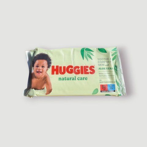 Дитячі вологі серветки Huggies Natural Care з екстрактом алое, 56 шт 56 фото